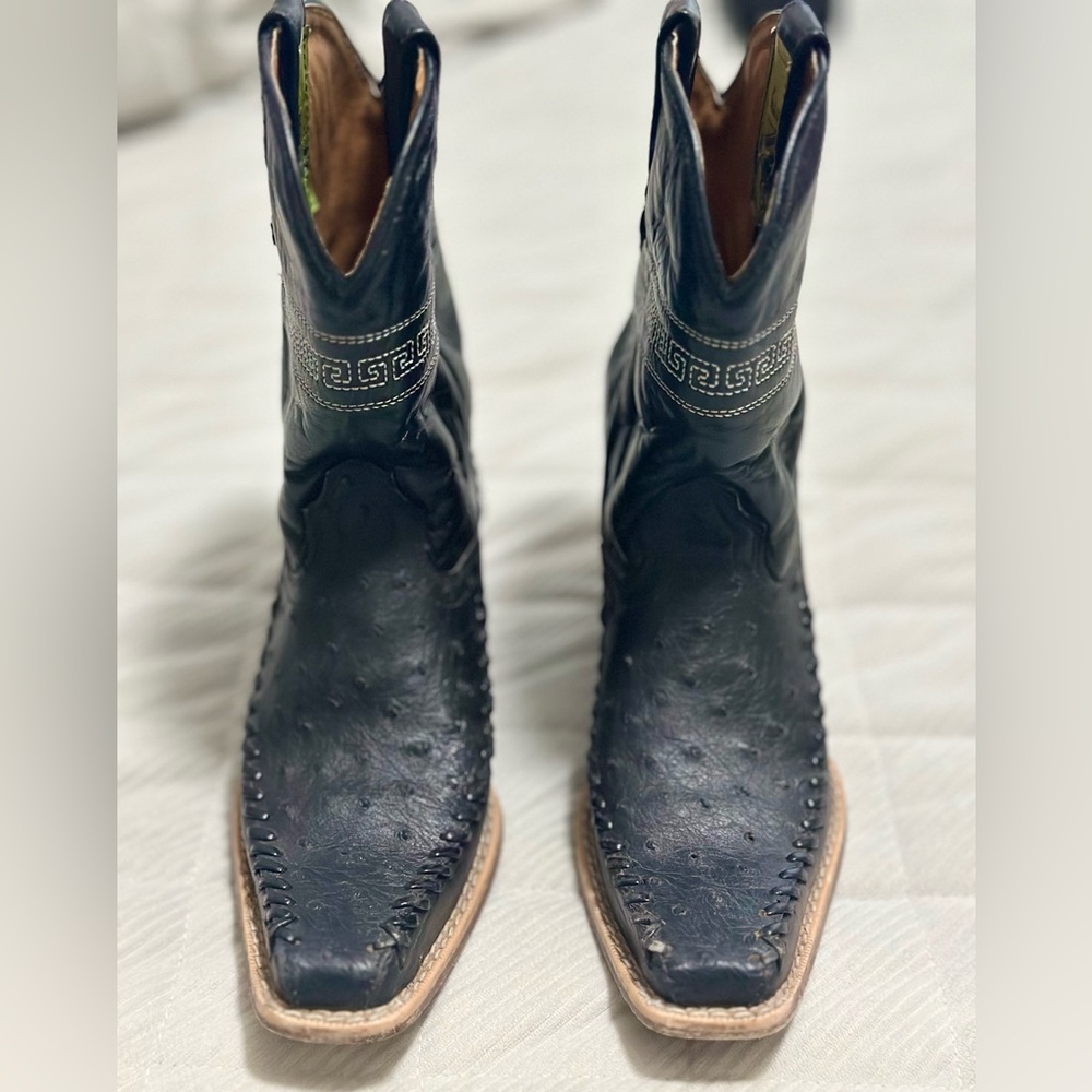Boots Piel Grabador Avestruz Black